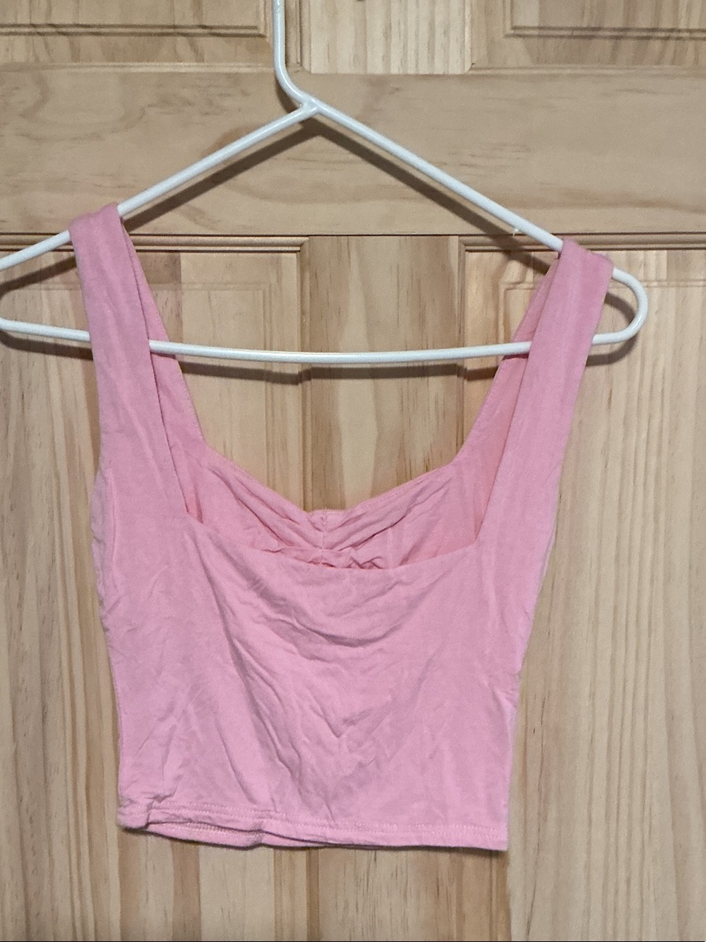 Arca Pink Cropped Tank with Ruched Front - Picture 3 of 3